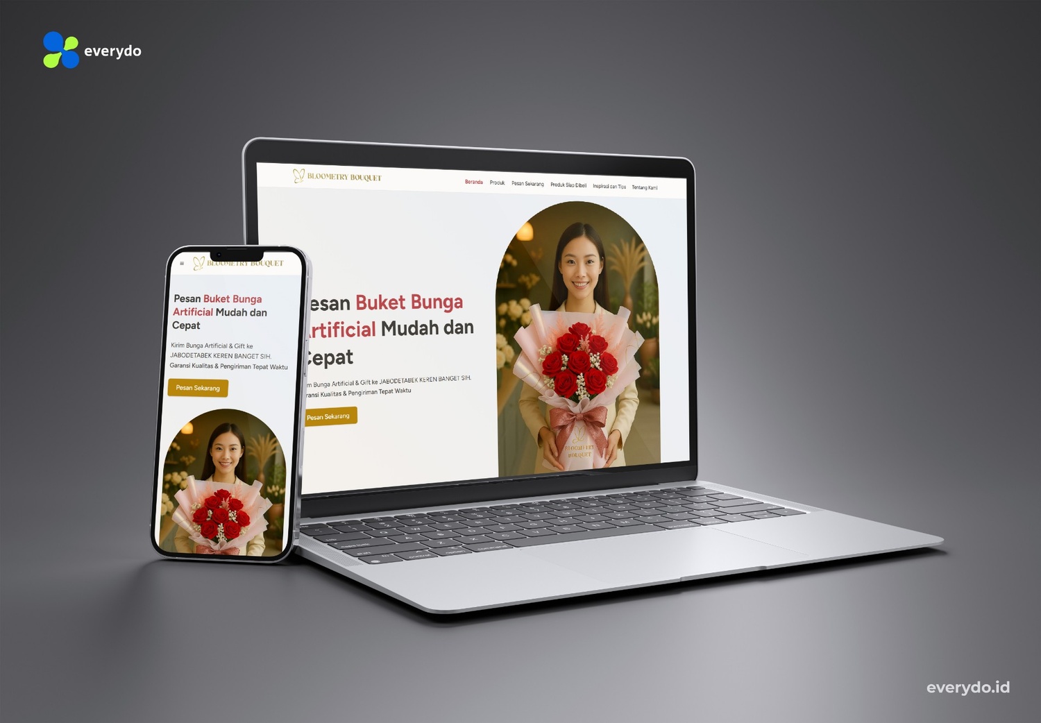 Website Ecommerce Bloometry Bouquet oleh Everydo